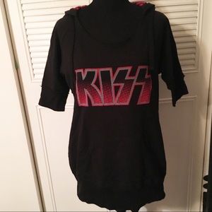 KISS Band short sleeve hoodie sweatshirt